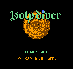 Holy Diver title screen for Famicom